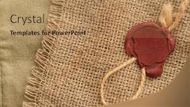  Presentation with wax - Presentation theme featuring wax-seal-on-sackcloth-material background and a coral colored foreground