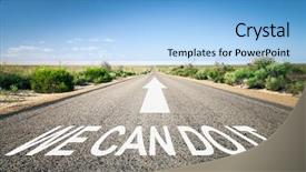  Presentation with horizon - PPT theme featuring way ahead - image of a road background and a light blue colored foreground