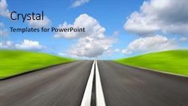  Presentation with speed - PPT layouts with way ahead - speed road background and a light blue colored foreground