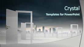  Presentation with way - Colorful PPT theme enhanced with way entrance to new world backdrop and a wine colored foreground