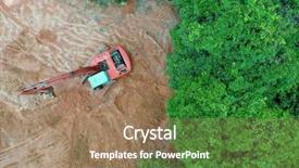  Presentation with oil palm plantation - Slides with way for palm oil plantation background and a coral colored foreground