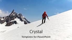  Presentation with mont blanc - Beautiful theme featuring way for reach the summit backdrop and a white colored foreground