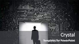  Presentation with rear view mirror - PPT theme having way forward diagram - rear view of businessman entering background and a dark gray colored foreground