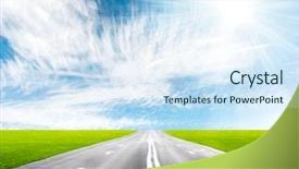  Presentation with bright - Presentation enhanced with way forward points - road perspective bright sunny day background and a  colored foreground
