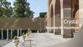  Presentation with ancient india palace in jaipur - Slide deck having way in ancient palace marianne background and a  colored foreground