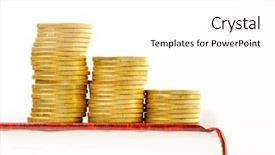  Presentation with library - Slide set with way library - money and book background and a white colored foreground