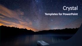  Presentation with lake dock - Colorful slide deck enhanced with way over lake with dock backdrop and a navy blue colored foreground