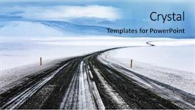  Presentation with highway road accidents - Amazing slides having way pole - snowy road long curved highway backdrop and a light blue colored foreground