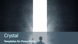  Presentation with way - Cool new presentation theme with way success - back view of businesswoman standing backdrop and a ocean colored foreground