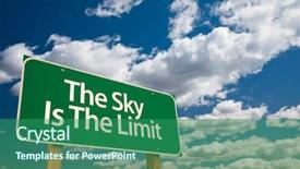  Presentation with limit - Amazing PPT theme having way success - sky is the limit green backdrop and a ocean colored foreground