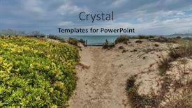  Presentation with gloomy - Amazing PPT theme having way-through-the-dunes backdrop and a light blue colored foreground