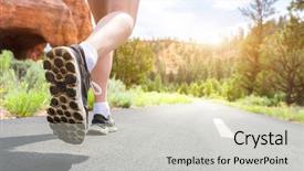  Presentation with runner - Theme with health highway - runner background and a soft green colored foreground