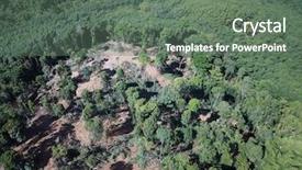  Presentation with energy oil - Audience pleasing PPT theme consisting of ways energy conservation - deforestation logging excavator cutting down backdrop and a gray colored foreground