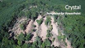  Presentation with plantation palm oil - Beautiful theme featuring ways energy conservation - deforestation logging excavator cutting down backdrop and a ocean colored foreground