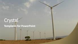  Presentation with wind power plant - Presentation design consisting of roof of notre dame background and a light gray colored foreground.