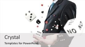  Presentation with gambling - Cool new PPT layouts with ways lucky - close up of businessman throwing backdrop and a light gray colored foreground