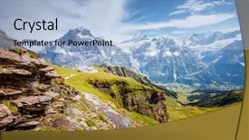  Presentation with hill - Presentation with ways paths picture - great view of alpine hill background and a light blue colored foreground