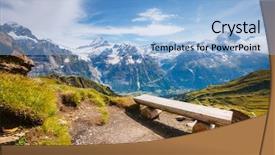  Presentation with alps - Theme having ways paths picture - great view of alpine snowy background and a light blue colored foreground