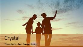  Presentation with spiritual family - Audience pleasing PPT theme consisting of we are happy family backdrop and a gold colored foreground