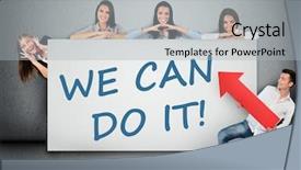  Presentation with writing - PPT theme consisting of we can do it word background and a light gray colored foreground