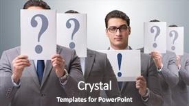  Presentation with questions - Audience pleasing PPT theme consisting of we have answers - businessman having answer to many backdrop and a  colored foreground