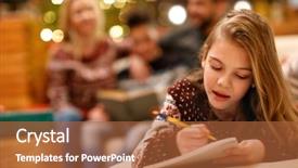  Presentation with female college student for health check up - Amazing PPT theme having we have answers - female student writing homework backdrop and a red colored foreground