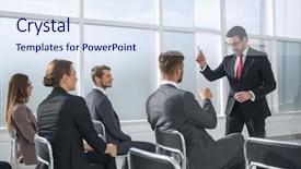  Presentation with answers business - Slides enhanced with we have answers - picture showing business people having background and a sky blue colored foreground