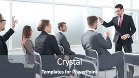  Presentation with people - Theme enhanced with we have answers - picture showing business people having background and a gray colored foreground