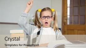  Presentation with pupil - Presentation theme consisting of we have answers - portrait of pupil sitting background and a lemonade colored foreground