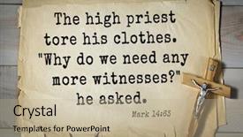  Presentation with bible verses - PPT layouts having we need any more witnesses background and a mint green colored foreground