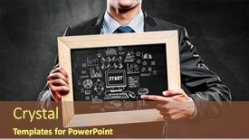  Presentation with teach - PPT theme enhanced with we teach you right business mixed media background and a tawny brown colored foreground