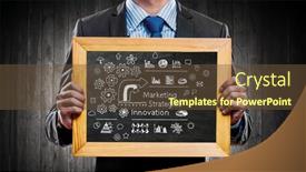  Presentation with teach - Amazing slide deck having we-teach-you-right-business backdrop and a tawny brown colored foreground