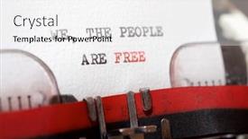  Presentation with free - Colorful presentation design enhanced with we-the-people-are-free backdrop and a white colored foreground