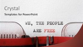  Presentation with free - PPT theme having we-the-people-are-free background and a white colored foreground