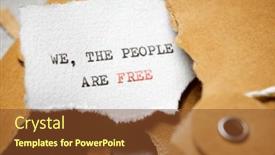  Presentation with free - Presentation design having we-the-people-are-free background and a tawny brown colored foreground