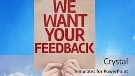  Presentation with sky - Audience pleasing slides consisting of we want your feedback card backdrop and a coral colored foreground