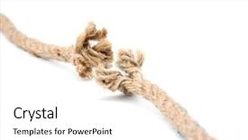  Presentation with rope - PPT theme featuring weak link - close up of a damaged background and a white colored foreground