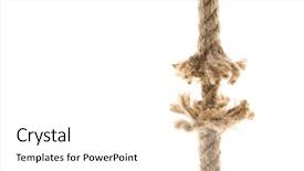  Presentation with rope - PPT theme enhanced with weak link - torn rope isolated on white background and a white colored foreground