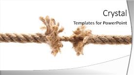  Presentation with rope - Audience pleasing presentation theme consisting of weak link - torn rope isolated on white backdrop and a white colored foreground