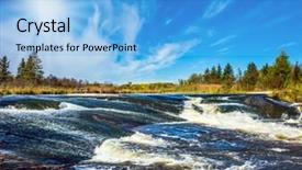  Presentation with world tourism - Audience pleasing PPT layouts consisting of weak northern autumn sun waterfall backdrop and a light blue colored foreground