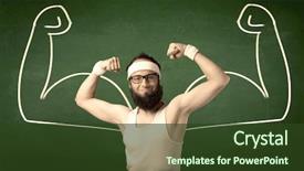  Presentation with minimalist - Slides having weakness - young man with beard background and a tawny brown colored foreground