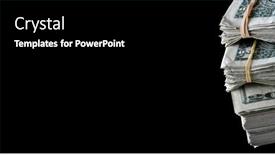  Presentation with cash - Colorful slide deck enhanced with wealth-and-riches-represented backdrop and a black colored foreground