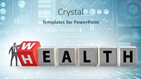  Presentation with health wealth - Audience pleasing presentation design consisting of wealth-is-health-concept backdrop and a light blue colored foreground