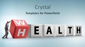  Presentation with health wealth - PPT theme with wealth-is-health-concept background and a light blue colored foreground