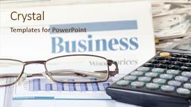  Presentation with abstract chart business - PPT layouts having wealth management - business the newspaper with chart background and a cream colored foreground