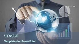  Presentation with financial management - Audience pleasing PPT theme consisting of wealth management - businessman with financial symbols coming backdrop and a  colored foreground