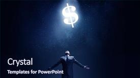  Presentation with dollar sign - Theme with wealth management - businessman with hands spread apart background and a navy blue colored foreground