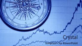  Presentation with financial management - Colorful theme enhanced with wealth management - compass over financial graph toned backdrop and a light blue colored foreground