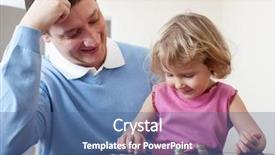  Presentation with wealth management - PPT theme having wealth management - father and daughter puts coins background and a ocean colored foreground