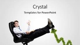  Presentation with confident - Audience pleasing slide set consisting of wealth management - handsome confident businessman sitting backdrop and a  colored foreground